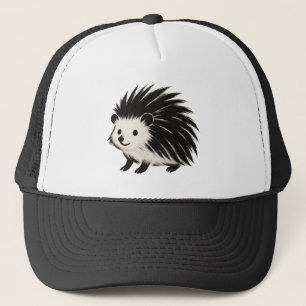 Minimalistischer Igel - Schwarzes Farbmuster Truckerkappe