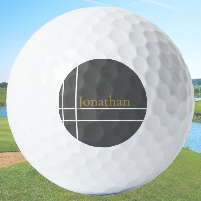 Minimalistischer individuelle Name aus Grau und Go Golfball (Von Creator hochgeladen)