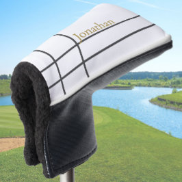 Minimalistischer individuelle Name aus weißem Grau Golf Headcover