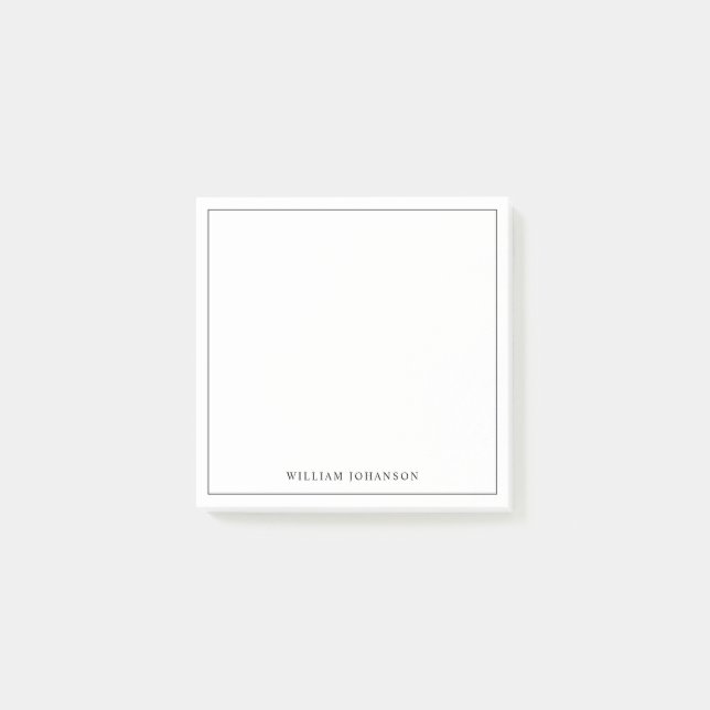 Minimalistischer Individuelle Name Beruflich Post-it Klebezettel (Vorderseite)