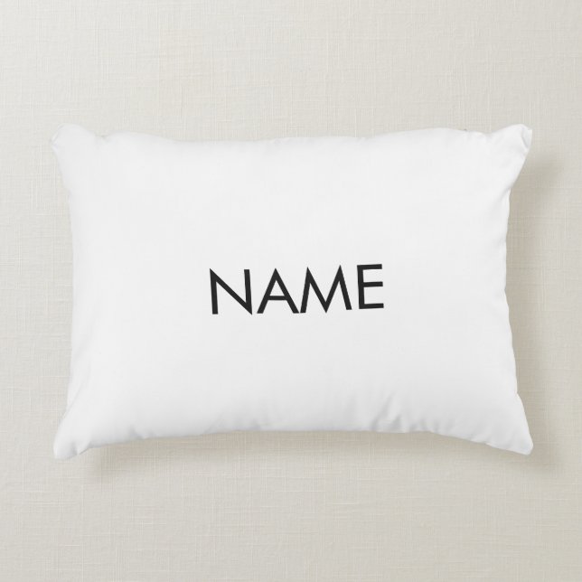 Minimalistischer individuelle Name Schwarz-weiß Dekokissen (Vorderseite)