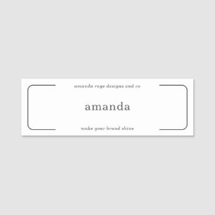 Minimalistischer Innendesign Studio Mitarbeiter Namensschild