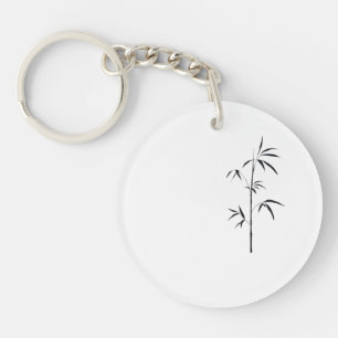 Minimalistischer japanischer Bambus-Acryl-Schlüsse Schlüsselanhänger