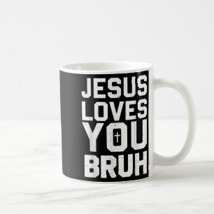 Minimalistischer Jesus liebt dich Bruder lustiger Kaffeetasse