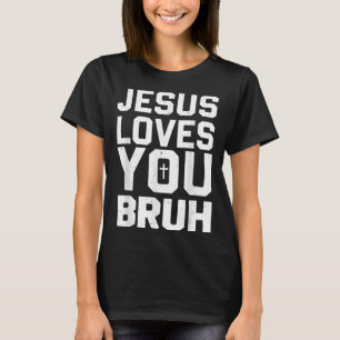 Minimalistischer Jesus liebt dich Bruder lustiger  T-Shirt
