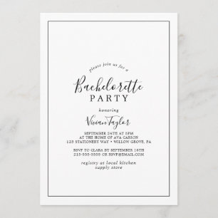 Minimalistischer Junggeselinnen-Abschied Einladung