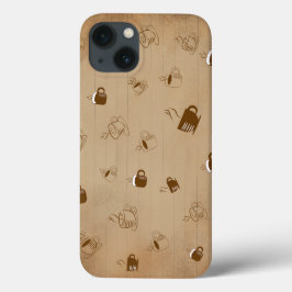 Minimalistischer Kaffee-Cup gestreiftes Muster - M Case-Mate iPhone Hülle