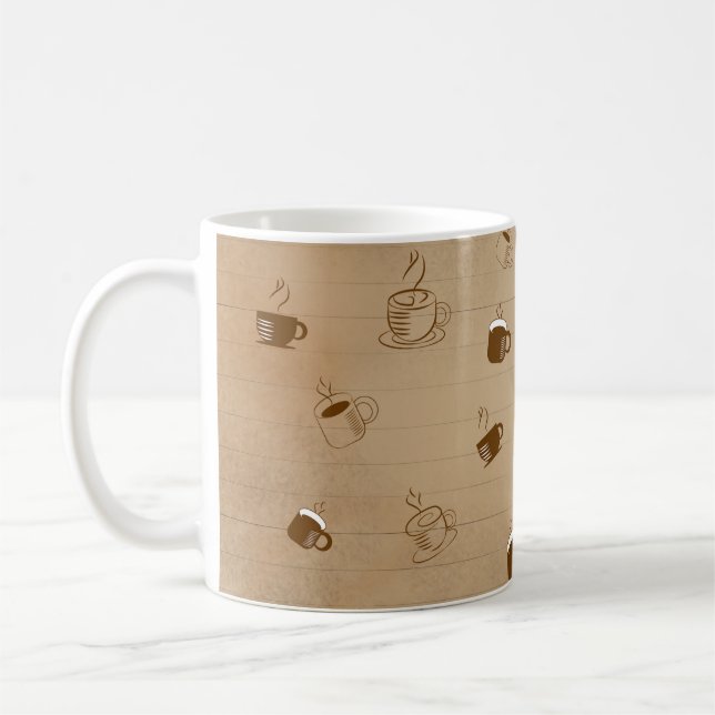 Minimalistischer Kaffee-Cup gestreiftes Muster - M Kaffeetasse (Links)