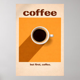 Minimalistischer Kaffeeposter, Moderne Küche Wandk Poster
