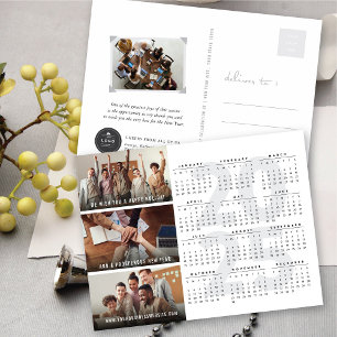 Minimalistischer Kalender 2025 Neujahr 3 FotoColla Feiertagspostkarte