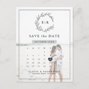 Minimalistischer Kalender für moderne Fotos - QR S Postkarte