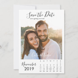 Minimalistischer Kalender Save the Date mit Foto