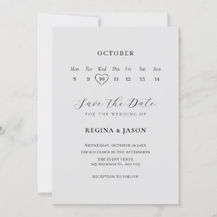 Minimalistischer Kalender zum Speichern des Datums Save The Date