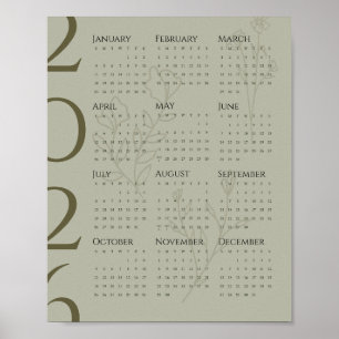 Minimalistischer Kalenderposter 2026 Poster
