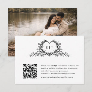 Minimalistischer kalligraphischer Wappensiegel-Mon RSVP Karte