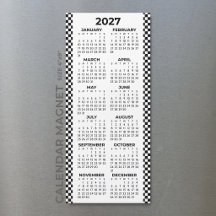 Minimalistischer Karierter 2027 Magnetkalender