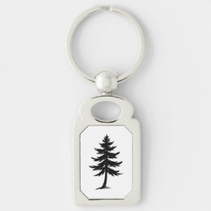Minimalistischer Kiefernbaum – Wald-Design mit Tus Schlüsselanhänger