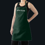 Minimalistischer Kieferngrün individuelle Name ele Schürze<br><div class="desc">Anpassen Name Text monogramm minimalistisch elegante schlichte dunkelkieferngrüne und weiße Schürze. Anpassen,  Personalisieren mit Namen,  Zitat,  Phrasen oder Text. Geeignet für Köche,  Koch,  Keramik,  Keramiken,  Handwerk,  Arbeit,  Küche,  Backen,  Grillen,  Grill,  sowie Geschäfte und Geschäfte etc.</div>