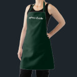 Minimalistischer Kieferngrün individuelle Name ele Schürze<br><div class="desc">Anpassen Name Text monogramm minimalistisch elegante schlichte dunkelkieferngrüne und weiße Schürze. Anpassen,  Personalisieren mit Namen,  Zitat,  Phrasen oder Text. Geeignet für Köche,  Koch,  Keramik,  Keramiken,  Handwerk,  Arbeit,  Küche,  Backen,  Grillen,  Grill,  sowie Geschäfte und Geschäfte etc.</div>