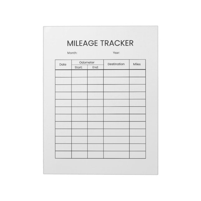 Minimalistischer Kilometerzähler Notizblock (Rotiert)