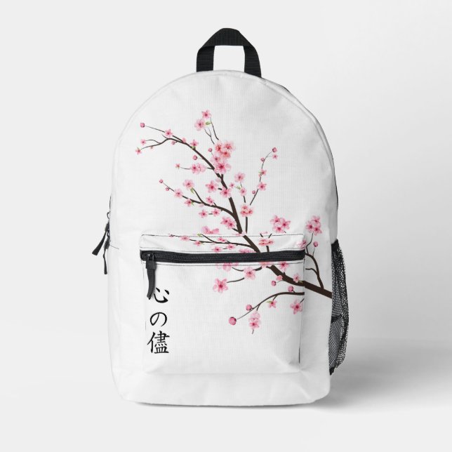 Minimalistischer Kirschblüten-Rucksack Bedruckter Rucksack (Vorderseite)