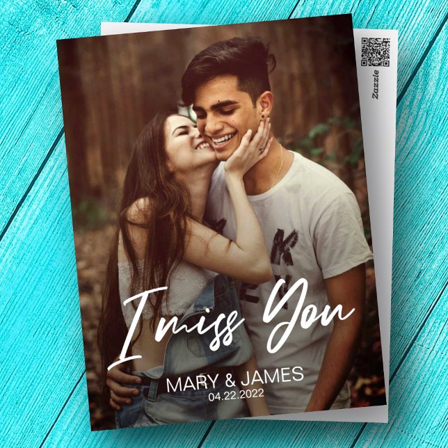 Minimalistischer Klassiker lustig Ich vermisse dic Postkarte (Von Creator hochgeladen)