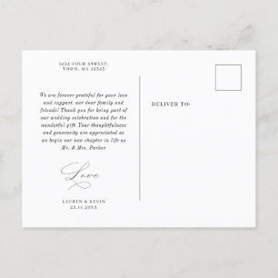 Minimalistischer Klassiker Vielen Dank, Postcard Einladungspostkarte