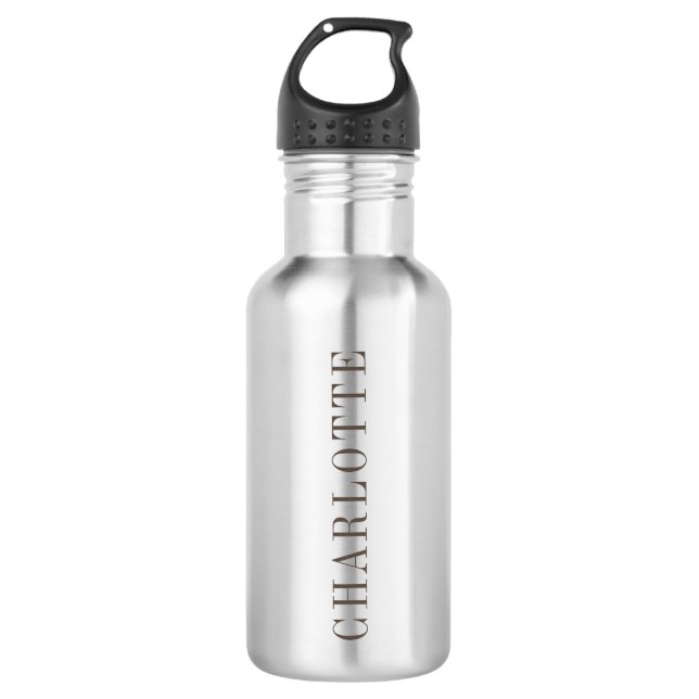 Minimalistischer klassischer Beruflicher Name Edelstahlflasche (Vorderseite)