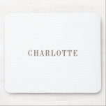 Minimalistischer klassischer Beruflicher Name Mousepad<br><div class="desc">Verschiedene Größen- und Typoptionen,  leicht zu bedienendes Erstellungswerkzeug. Sie müssen nur den Namen ändern.</div>