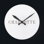 Minimalistischer klassischer Beruflicher Name Runde Wanduhr<br><div class="desc">Verschiedene Größen- und Typoptionen,  leicht zu bedienendes Erstellungswerkzeug. Sie müssen nur den Namen ändern.</div>