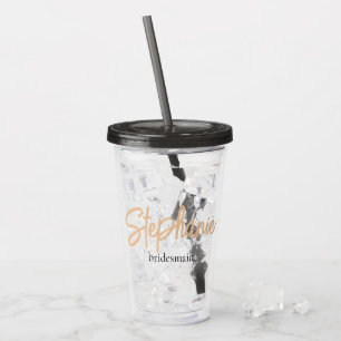Minimalistischer Klassischer Einfacher Brautjungfe Acryltrinkbecher