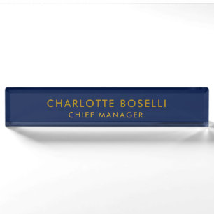 Minimalistischer klassischer professioneller Blau- Namensplakette