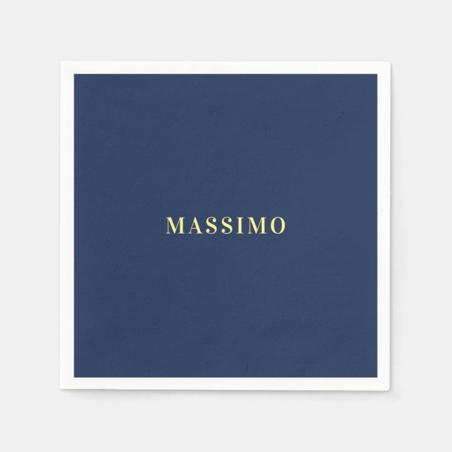 Minimalistischer Klassischer Professioneller Blau  Serviette (Vorderseite)