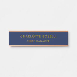 Minimalistischer klassischer professioneller Blau- Türschild