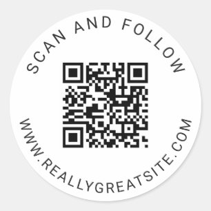Minimalistischer klassischer runder QR-Code-Aufkle Aufkleber