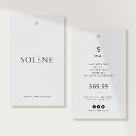 Minimalistischer Kleidungs Preis | Größe Hang Tag