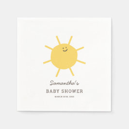 Minimalistischer kleiner Sonnenschein-Babydusche Serviette