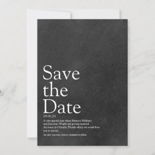 Minimalistischer Kopfbrett Save the Date Definitio