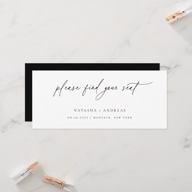 Minimalistischer Kopfkassenkarten für Hochzeitstis Einladung (Vorderseite/Rückseite Beispiel)