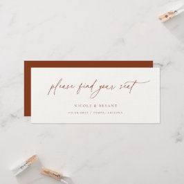 Minimalistischer Kopfkassenkarten für Hochzeitstis Einladung