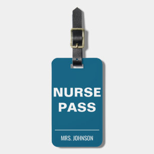 Minimalistischer Krankenpass - Bold Blue School Ha Gepäckanhänger
