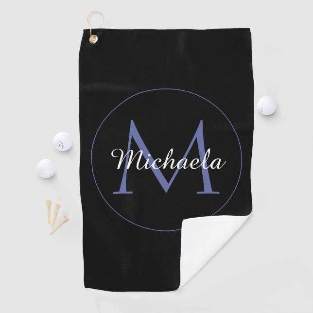 Minimalistischer Kreis moderner Monogramm-Anfangsn Golfhandtuch (Insitu)