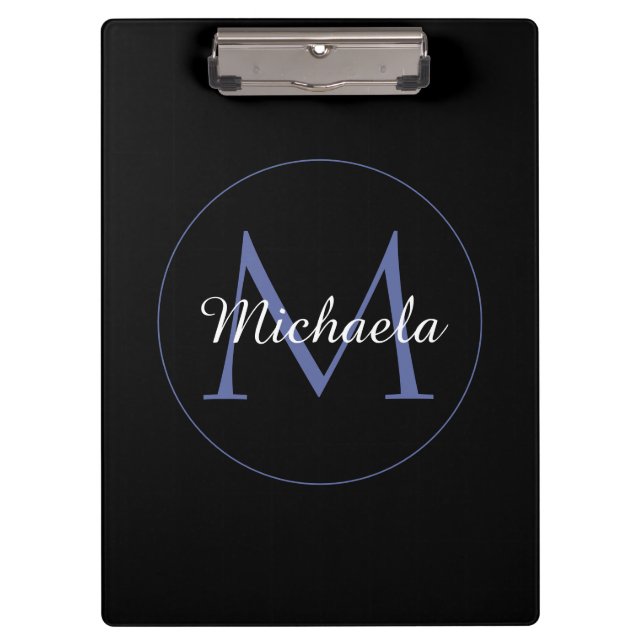 Minimalistischer Kreis moderner Monogramm-Anfangsn Klemmbrett (Vorderseite)