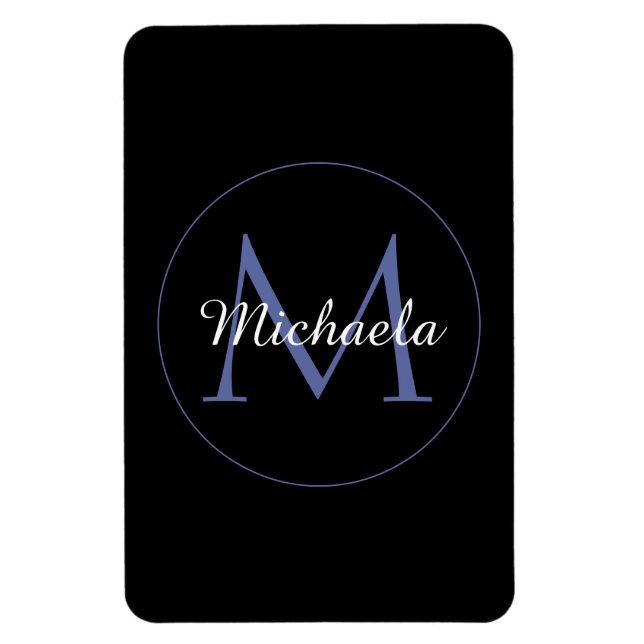 Minimalistischer Kreis moderner Monogramm-Anfangsn Magnet (Vertikal)