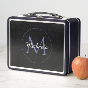Minimalistischer Kreis moderner Monogramm-Anfangsn Metall Brotdose