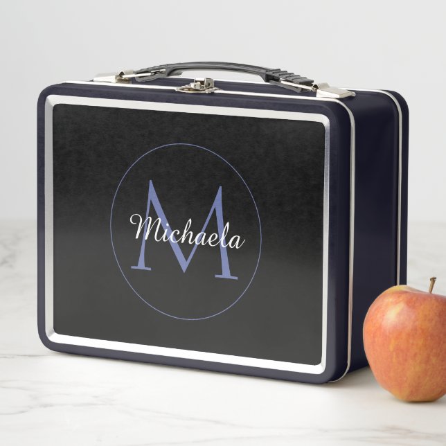 Minimalistischer Kreis moderner Monogramm-Anfangsn Metall Brotdose (Beispiel)