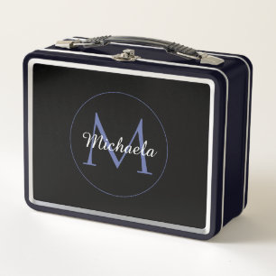 Minimalistischer Kreis moderner Monogramm-Anfangsn Metall Brotdose