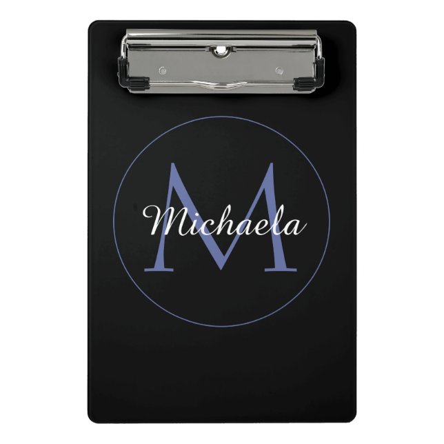 Minimalistischer Kreis moderner Monogramm-Anfangsn Mini Klemmbrett (Vorderseite)