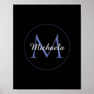 Minimalistischer Kreis moderner Monogramm-Anfangsn Poster