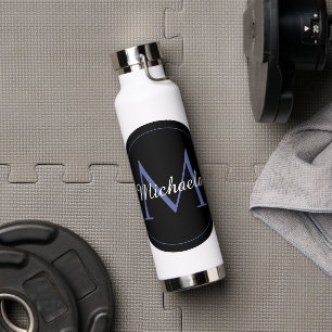 Minimalistischer Kreis moderner Monogramm-Anfangsn Trinkflasche